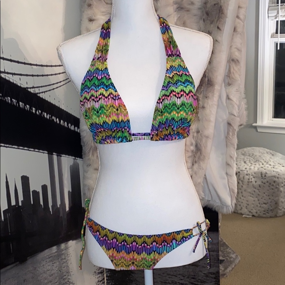 Multi colored bikini early Brazilian cut bottoms